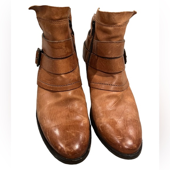 Paul Green Women’s Tan Brown Leather Ankle Booties Size 7.5 US rare find. - Picture 2 of 11
